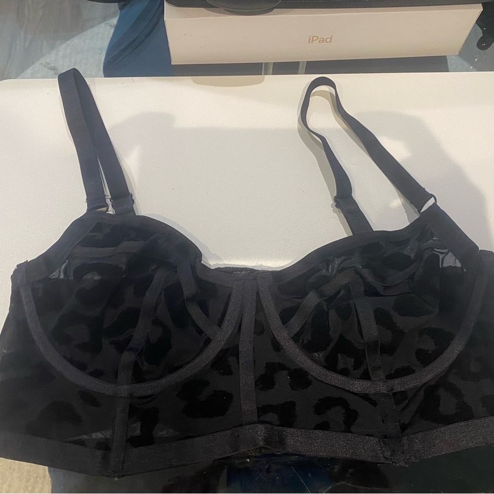 Black Leopard Print Bralette & Panty